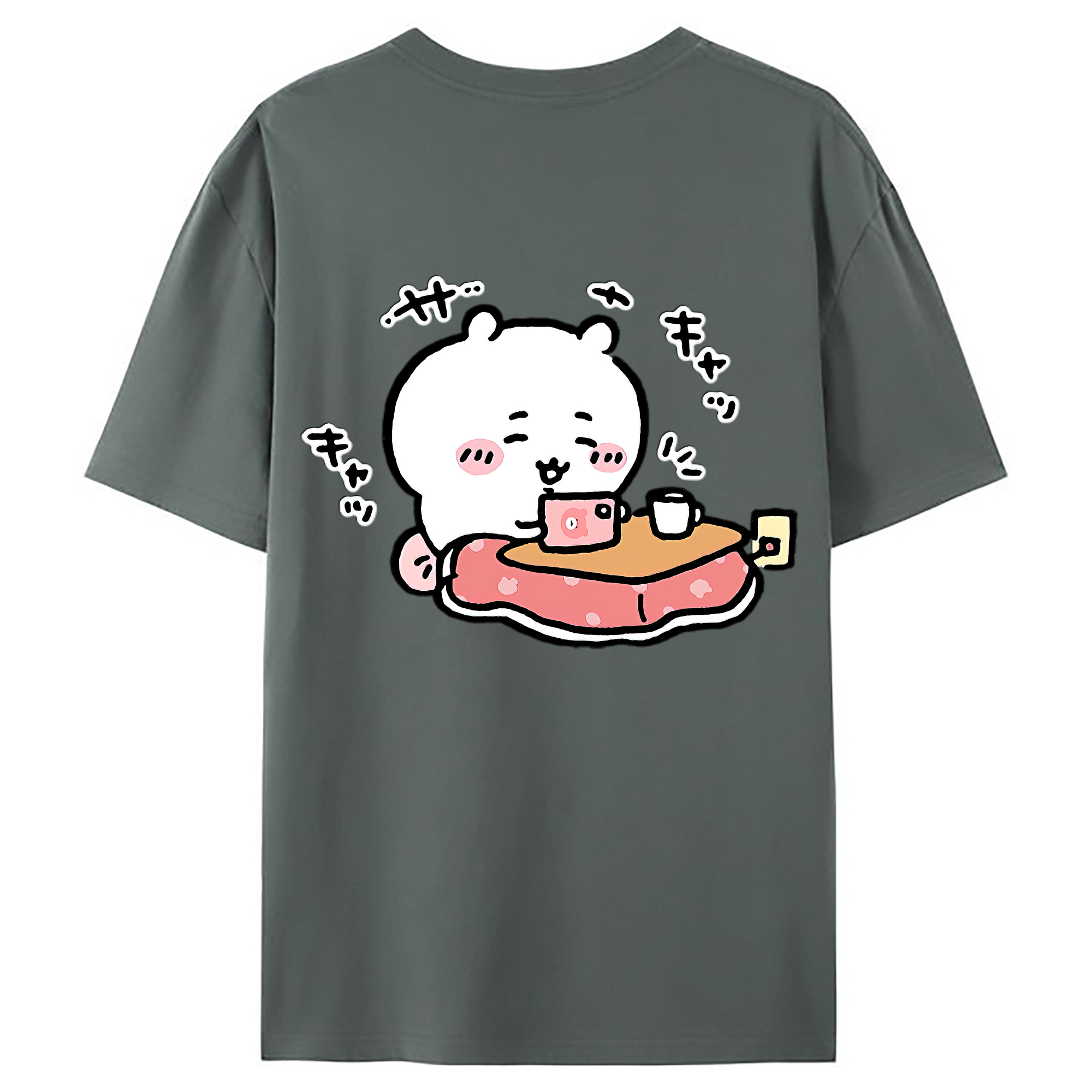 （画像用） ちいかわ ちいかわ Chii-kawa chiikawa 綿100％ メンズ半袖Tシャツ（バックプリント） 通気性